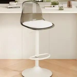 바 단색 고급 하이 모던 높이조절 투명 체어 회전