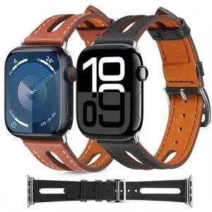 호환  워치 가죽 스트랩 49mm 46mm 45mm 41mm 44mm 40mm 42mm 오픈워크 팔찌 iWatch 울트라 10 9 8 7 6 5 4
