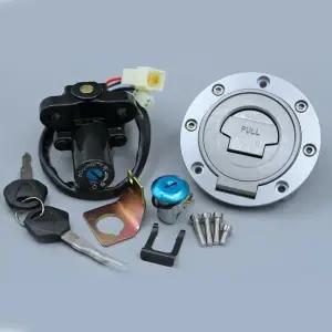 호환  야마하 YZF R1 R6 점화 스위치 잠금 세트 캡 키 YZF-R1 YZF-R6 2007 2008 2009 2010 2012 13 2006 -