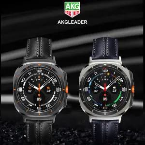 호환   워치 8 클래식 스트랩용 클래식 소가죽 버터플라이 버클 가죽 44mm 워치 7 울트라 47mm 호환