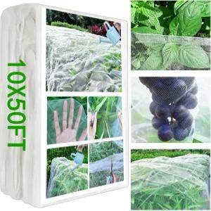 정원 그물망 메쉬 - 10x50피트 식물은 식물을 위한 보호 초미세 그물망을 덮습니다. 해충 차단 벌레 먹기