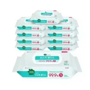 그린핑거 유아손소독 물티슈 캡형, 30매, 10팩