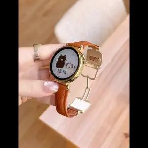 호환  HW 워치 핏3핏4 스트랩 및 HW 밴드 8910NFC 수제 스트랩에 적합한 마그네틱 스냅 가죽