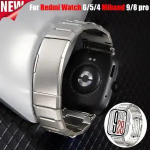 호환 샤오미 호환 워치 미밴드 98 프로 비즈니스 메탈 남성용 스트랩 레드미 워치 654 스마트 용 스테인리