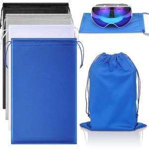 4피스 스키 고글 백 마이크로파이버 스노우 보호 선글라스 천 파우치 가방 부드러운 드로스트링 휴대 잠금 보관 케이스 카메라 교체 렌즈 슬리브