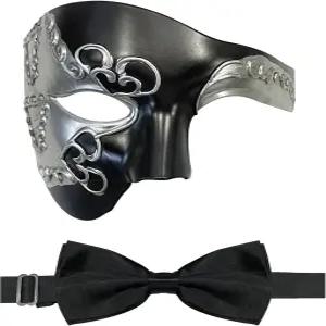 오페라의 유령 남성을 위한 하이퍼펀 가면극 하프 페이스 마스크 보우티 의상 파티를 빈티지 베네치아 가면