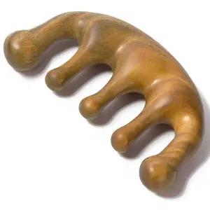 모린데이 원목 마사지 빗 두피 마사지기 스트레스 를 위한 과샤 자매 자물쇠를 로크 - 그린 샌달우드