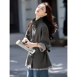 손오반 여친 하프 가을 톱 트렌치 코트 스트링 데일리룩 차이나 KUK3