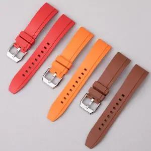 호환   퀵 릴리스 불소 고무 FKM 고무 스트랩 18192021222324mm 스마트 워치 남성 여성 손목 밴드 팔찌 벨