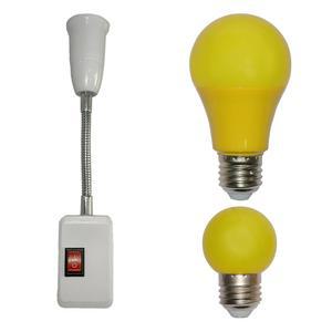 YCCDLIP 다크룸 세이프라이트 휴대용 옐로우 라이트 포함 스위치 마우스 조명 360도 램프 스크류 LED E27 책상