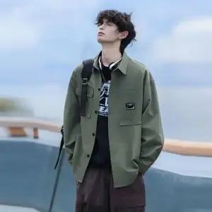 슬램덩크 남친 캐주얼 빈티지 가을 봄 솔리드 와펜 셔츠 HO3