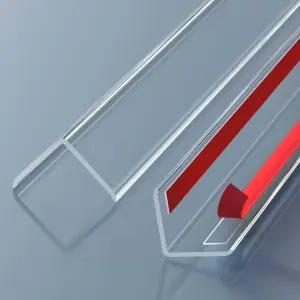 Awvob 벽 모서리 보호대 - 2PCS 31.5 x1.18 캐비닛 도어 가장자리 트림용 접착식 투명 보호대; 설치가