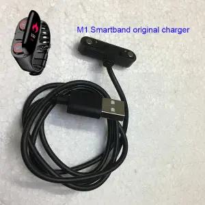 호환  2 In 1 스마트 밴드 M1 손목 밴드 팔찌 고속 충전 USB 케이블 전선가리개 스마트 팔찌 magetic 2pin