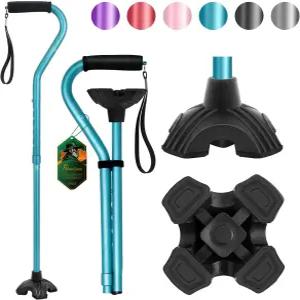 베네케인 보행 지팡이 조절 가능한 지팡이와 오프셋 소프트 쿠션 손잡이 남성 및 노인을 위한 편안하고