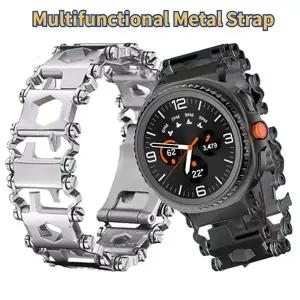 호환   워치 울트라 8-7 47mm 다기능 메탈 스트랩 아웃도어 내구성 밴드 워치 8 40mm 44mm 8 클래식 46mm