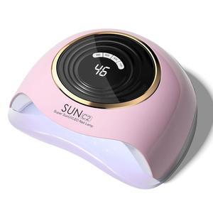 WEVILI 288W 가용 UV LED 네일 램프 63개 가정용 및 용 젤 경화 건조기 스마트 센서 LCD 디스플레이 4 타이머 핑크 급 조명