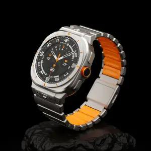 호환   워치 울트라 47MM용 자석 스트랩 티타늄실리콘 밴드 울트라 20257 47mm 럭셔리 비즈니스 팔찌