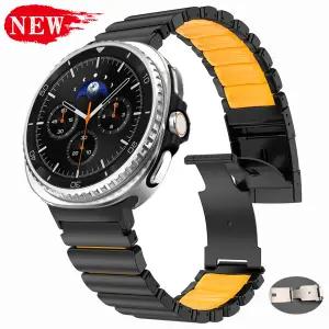 호환  럭셔리 티타늄 밴드 워치 울트라 2025 47mm 남성용 고무 손목 스트랩 워치 8 클래식 46mm 8 44mm 40m