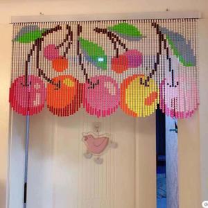 체리 비즈발 구슬발 핸드메이드 인테리어소품 집 구슬 주방 현관 귀여운 가림막 발란스