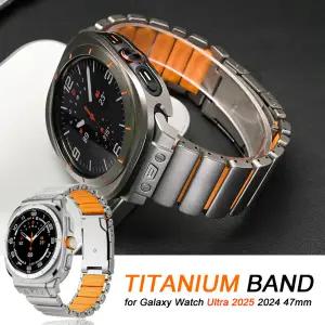 호환   워치 울트라2 2025용 티타늄 럭셔리 메탈 러버 스트랩 워치 울트라 47mm 2024 남성용 팔찌