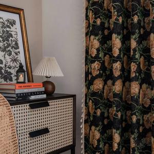 빈티지 꽃무늬 커튼 엔틱 가리개 커텐 플라워 레트로 가림막 유럽풍 앤틱