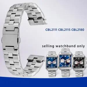 호환  태그호이어 남성용 스테인리스강 손목 밴드 모나코 시리즈 CBL2111 스테인리스강 시계 스트랩 22mm