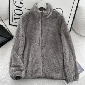 남녀 공용 데일리 캐주얼 퍼 플리스 집업 재킷