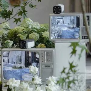 레트로 TV 송출 세트 아날로그 포차 복고풍 카메라