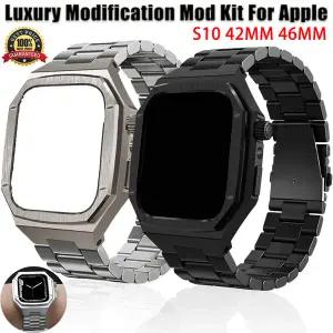 호환   Watch Band S10 용 럭셔리 모드 키트 42mm 46mm 수정 키트 iwatch Series10 용 스테인레스 스틸 스