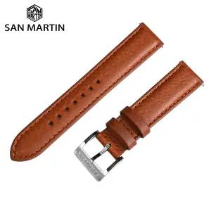 호환  산 마틴 20mm 퀵 릴리스 식성 태닝 소가죽 시계 스트랩 유형 천연 리치 패턴 BD0013