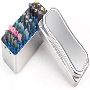 네일 아트 액세서리 매니큐어 살균을 위한 40홀 드릴 비트 정리함이 있는 BQAN 홀더 및 살균 상자