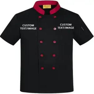 엔스테키 커스텀 셰프 코트 재킷 남성용 반팔 클래식 전통 버튼 포함