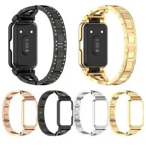 호환  1pc 스톤 장식 센터 링크 메탈 스트랩 핏3 SM-R390 시계 팔찌용 스크린 보호 프레임