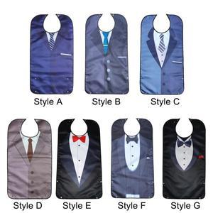 성인 턱받이 폴리 에스터 크리 에이 티브 빨 수있는 방수 편안한 조절 의류 수호자 노인 여성 남성을위한