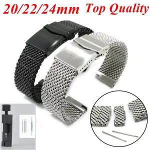 호환  202224mm HQ Milantis 스틸 스트립 금속 시계 스트랩 Breitling Superocean Heritage Citizen 조정