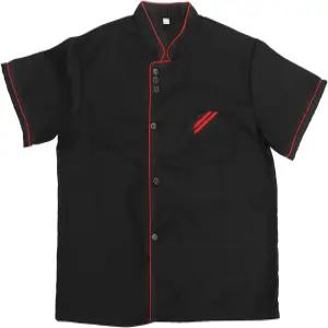 KALLORY 남녀 공용 반팔 셰프 코트 재킷 여성 남성용 셔츠 블랙