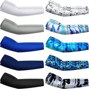 히카러 10쌍 UV 자외선 차단 팔 소매 압박 스포츠 쿨링 슬리브 남성용 10대 청소년 골프 야구 러닝