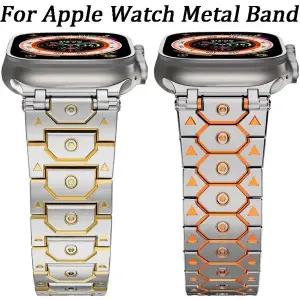 호환  워치 울트라32 49mm 10 42mm 46mm 9 8 7 45mm 41mm용 티탄 메탈 스트랩 스테인리스 스틸 밴드 iWatch