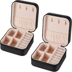 KYHYFJMD 여행용 주얼리 케이스 2팩 미니 박스 휴대용 정리함 여성 소녀 선물 상자 반지 귀걸이 목걸이