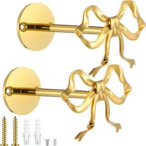 블루루 2개 금속 활 커튼 홀드백 골드 월 장착 거실 침실 사무실용 모던 홀더