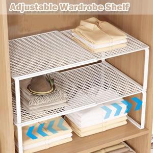 1pc 옷장 확장 가능한 계층화 된 파티션 보드 쌓을 수있는 대용량 선반 신발 캐비닛 정렬 주최자