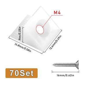 60set 수리 고정 서랍 상자 바닥 처짐 지원, 플라스틱 수선 웨지 나사 가구 코너 브래킷