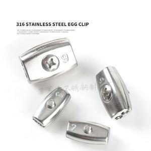 10PCS 해양 등급 스테인레스 스틸 316 와이어 로프 클램프 에그 클립 맞춤 볼트 버클 2 3 4 5 6mm 케이블