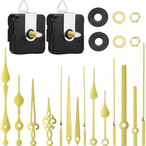 머더 2개 시계 메커니즘 고토크 쿼츠 롱 샤프트 무브먼트 5쌍 골드 다양한 손 교체 배터리 작동 키트 수리