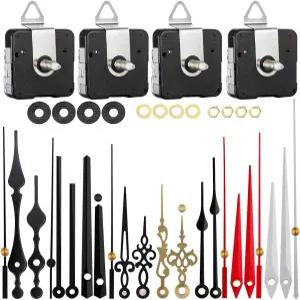 이문 4개 8팩 시계 바늘이 장착된 고토크 32mm 장축 메커니즘 교체 키트 DIY 수리를 위한 사일런트 스윕