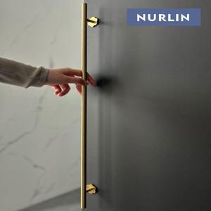 Nurlin 황동 3mm 두께 가구 캐비닛 옷장 손잡이 Hexapetalous 꽃 장식 기본 백 플레이트 블랙 골드