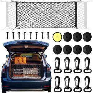 2팩 자동차 트렁크 네트 44인치* 16인치 이중층 봉투 스타일 카고 다양한 차량 유형의 소유자가 종종