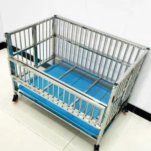 애완견 울타리 스테인레스 철제 철망 격리 이동식 케이지 애견샵 접이식