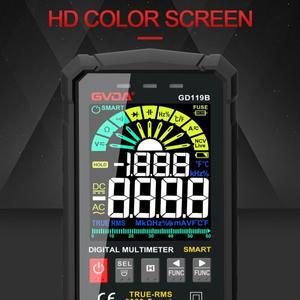 GVDA 차세대 600V 디지털 멀티미터 Ture RMS AC DC NCV 스마트 멀티메트로 테스터 옴 커패시턴스 Hz 전압