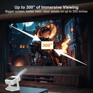 에푸오셈 A2pro 휴대용 4K 프로젝터 - 듀얼 스크린 안드로이드 터치 홈 시네마 게임 및 노래방